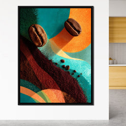 Vibrant Coffee Bean Fusion - NicheCanvas