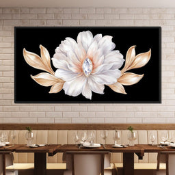 Diamond Heart Golden Peony Flair - NicheCanvas