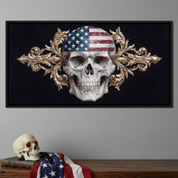 Patriotic Skull Baroque Fusion - NicheCanvas
