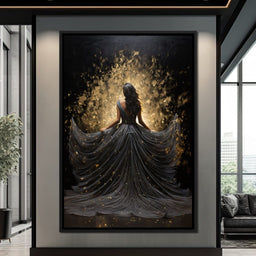 Ethereal Flight in Sparkling Gown - NicheCanvas