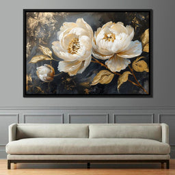 Golden Petals on Midnight - NicheCanvas