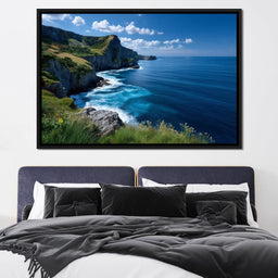Wild Cliffs Over Blue Sea - NicheCanvas