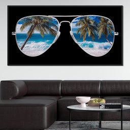 Tropical Seaside Aviators View - NicheCanvas