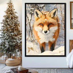 Winter Fox Glance of Quiet Wild - NicheCanvas