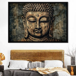 Saffron Buddha's Soulful Eyes - NicheCanvas