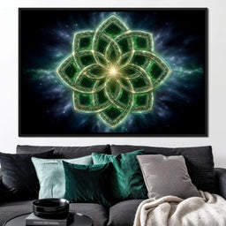 Celestial Emerald Knot Bloom - NicheCanvas