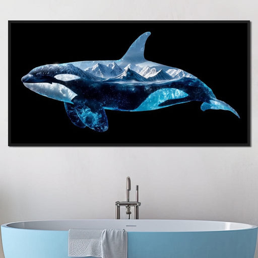 Orca Mountain Ocean Fusion Canvas Print