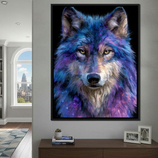 Galactic Wolf Night Watcher Canvas Print