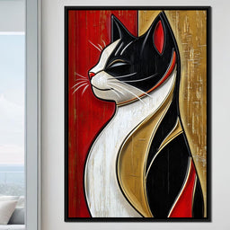 Majestic Feline Silhouette - NicheCanvas