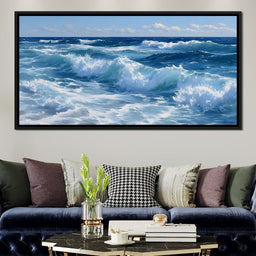 Cerulean Ocean Waves Seascape Dream - NicheCanvas