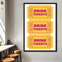 Vintage Drink Ticket Strip - NicheCanvas