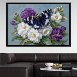 Blue Butterfly Garden Blossom - NicheCanvas