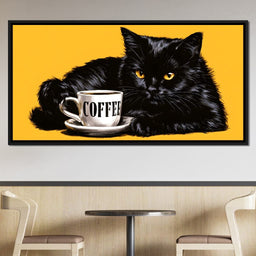 Black Cat Black Coffee - NicheCanvas