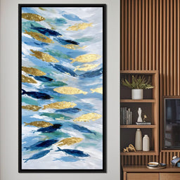 Golden Koi Abstract Waterscape - NicheCanvas