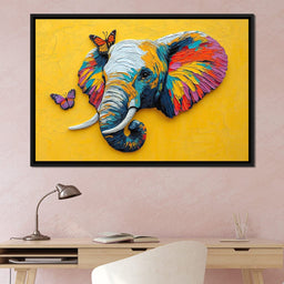 Elephant Harmony with Butterflies - NicheCanvas
