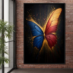 Red & Blue Butterfly - NicheCanvas