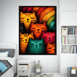 Dreamy Feline Kaleidoscope - NicheCanvas