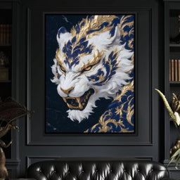 Gilded Lunar Tiger Roar - NicheCanvas