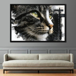 Golden Eyed Cat Portrait - NicheCanvas