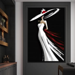 The White Dress - Elegant Silhouette - NicheCanvas