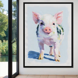 Farmhouse Pastel Piglet Charm - NicheCanvas