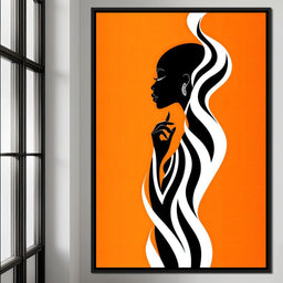 Ebony Flow on Tangerine Dreams - TooplesArt - NicheCanvas