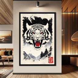 Fierce Jungle Monarch Tiger Roar - NicheCanvas