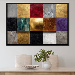 Gilded Mosaic Color Blocks - NicheCanvas