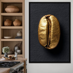 Golden Coffee Bean Minimalism - NicheCanvas