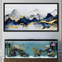 Midnight Peaks Golden Drift - NicheCanvas