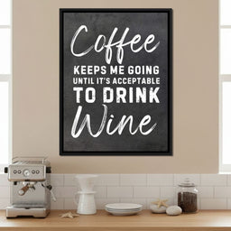 Coffee Before Wine Humor Sign - NicheCanvas