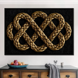 Eternal Braided Path of Golden Fibers - NicheCanvas