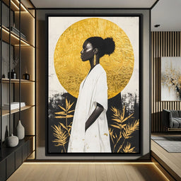 Golden Halo Afrocentric Poise - NicheCanvas