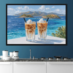 Mediterranean Iced Coffee Break - NicheCanvas