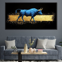 Golden Passage Blue Bull - NicheCanvas