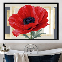 Bold Poppy Bloom Portrait - NicheCanvas