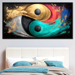 Celestial Duality Gold Turquoise - NicheCanvas