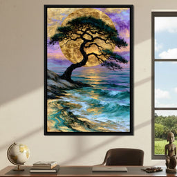 Ancient Pine Before The Gilded Moon - NicheCanvas