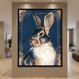 Noble Hare of the Gilded Study - NicheCanvas