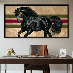 Golden Galloping Stallion - NicheCanvas