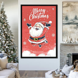 Joyful Santa Snowfall Holiday - NicheCanvas