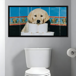 Golden Puppy Bathroom Roll Capers - NicheCanvas