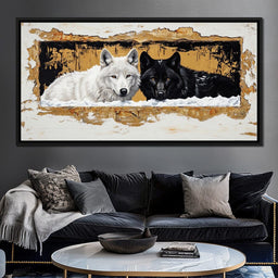 Wolves in Snow - NicheCanvas