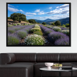 Lavender Fields Mountain Sky - NicheCanvas
