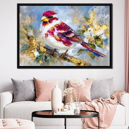 Golden Petal Songbird - NicheCanvas