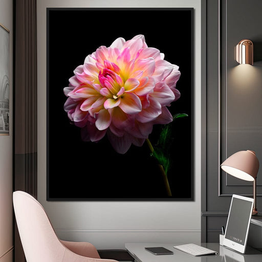Radiant Dahlia Petals Macro Glow Canvas Print