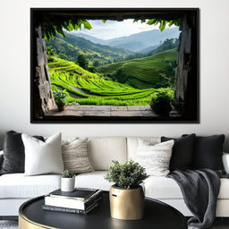 Terraced Valley Morning Glow - NicheCanvas