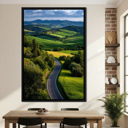 Sunlit Valley Roadscape - NicheCanvas