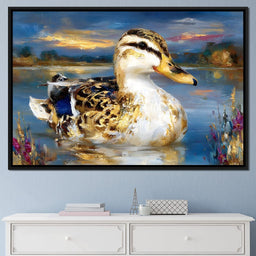 Golden Mallard Lake Sunset - Neal Hackett - NicheCanvas