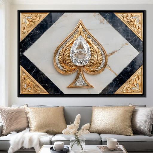 Golden Spade Diamond Majesty Canvas Print
